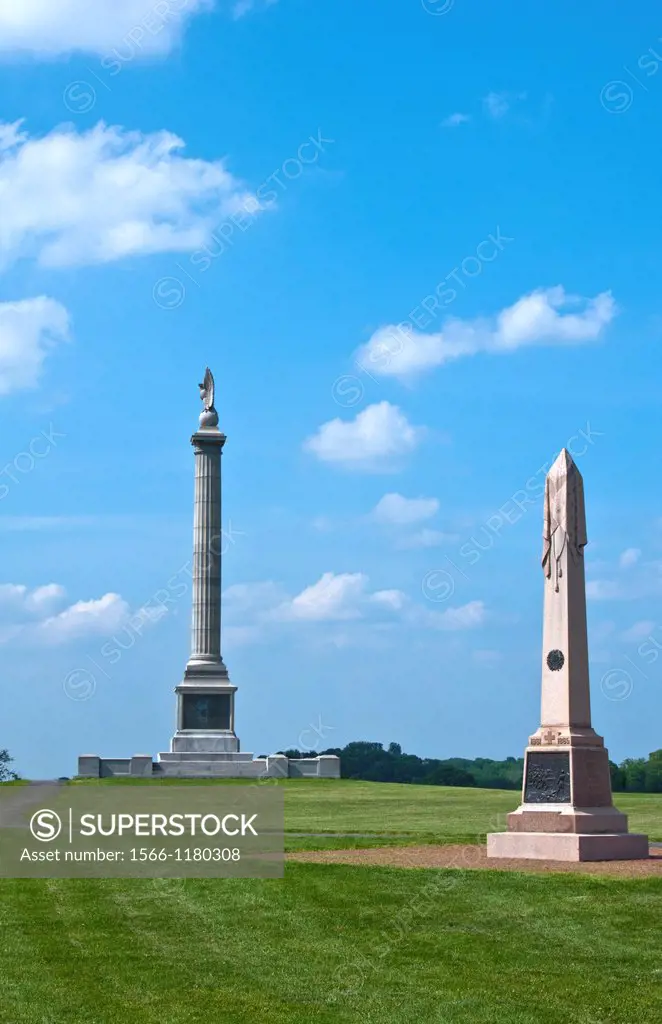 Antietam National Battlefield Famous Civil War Battleground Memorial in Antietam Maryland with monument