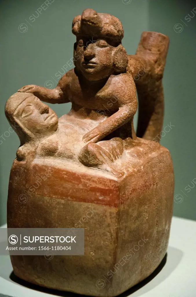 Ceramic vessel, depicting medical practices  Moche culture 100 AC-800 AC  Perú