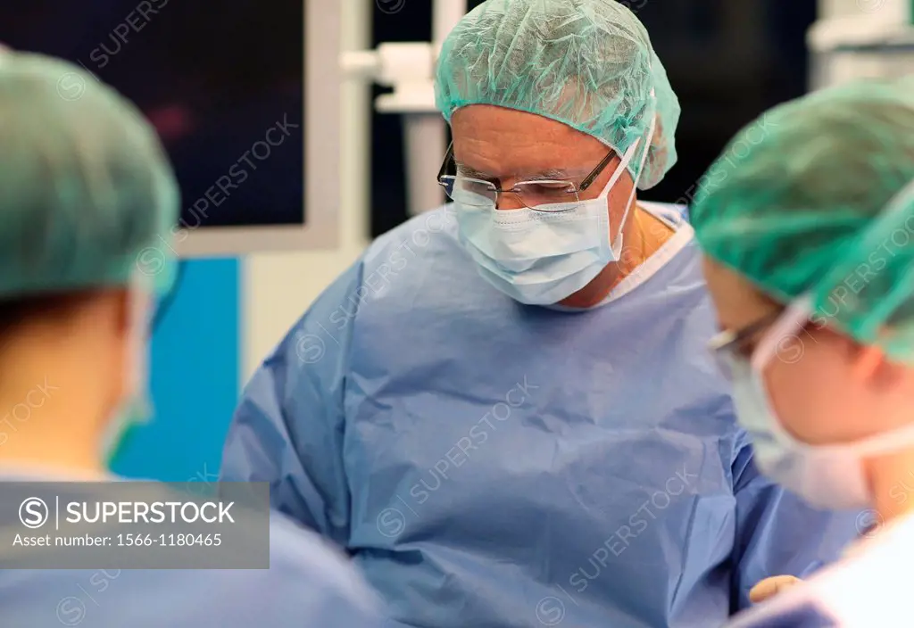 Hiatal Hernia Surgery, Laparoscopy, General Emergency Surgery, Operating Theatre, Donostia Hospital, San Sebastian, Donostia, Gipuzkoa, Basque Country...