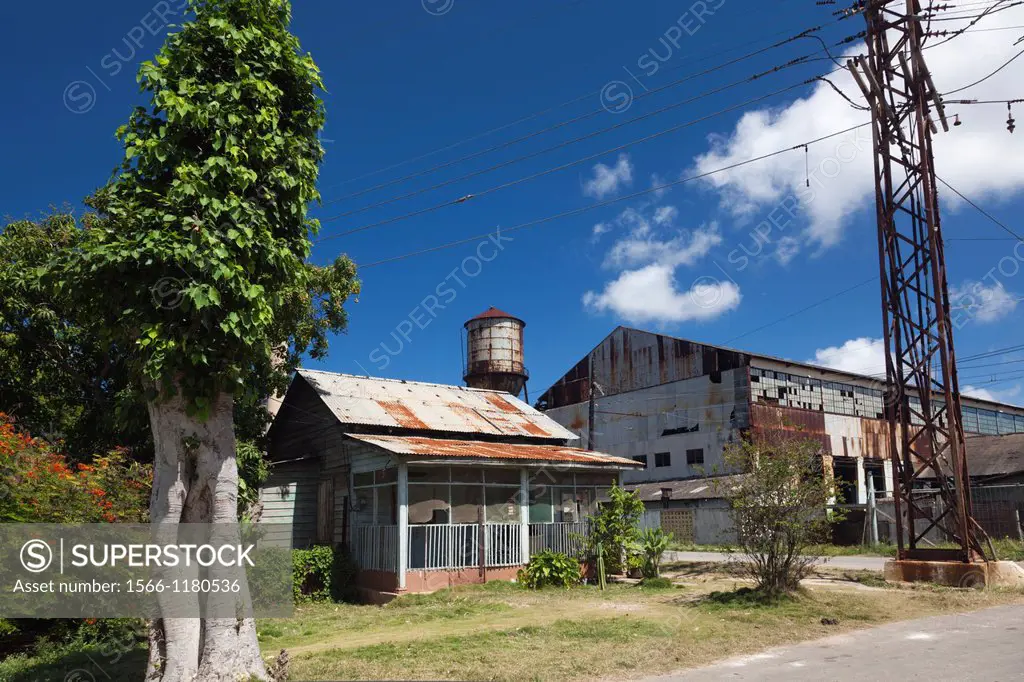 Cuba, Havana Province, Camilo Cienfuegos, ruins of the former US-built Hershey sugar factory, worker houseing