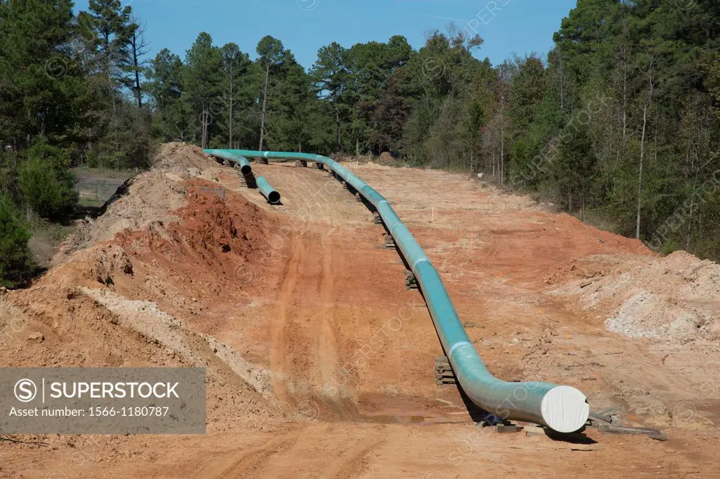 Winnsboro, Texas - Construction of the southern portion of the Keystone XL pipeline  Environmentalists have opposed the pipeline because it will trans...