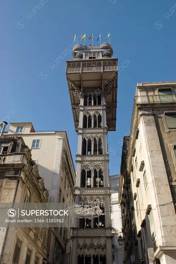 Santa Justa Lift, Lisbon, Portugal, europe