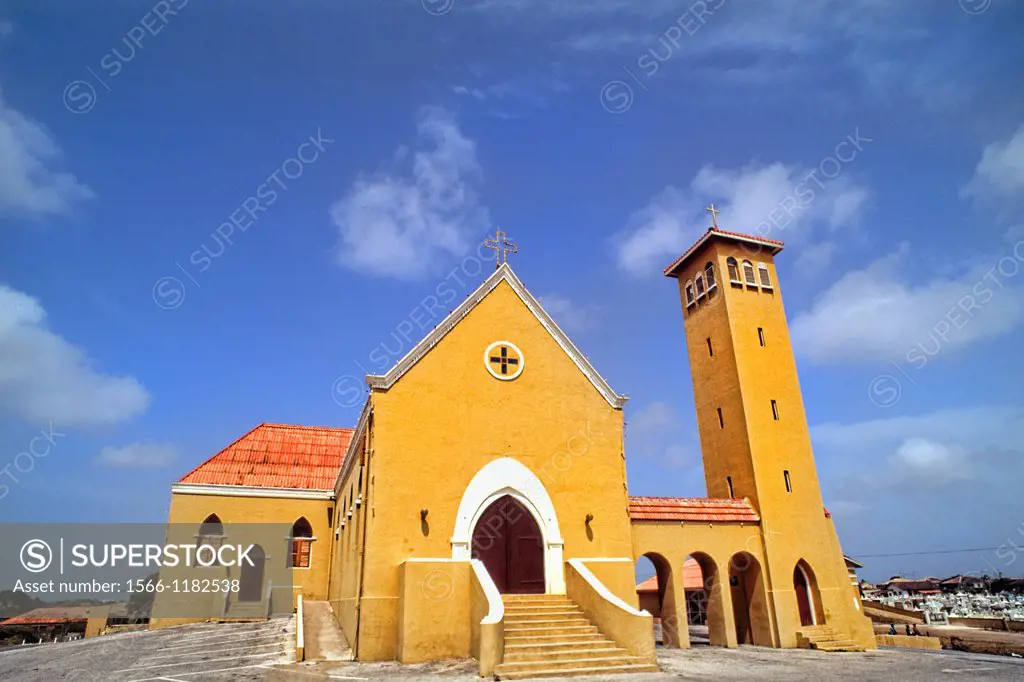 Colorful Church of the Margaret Church after Princess Margaret in downtown Curacao Caribbean