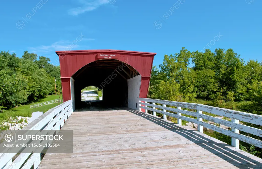 Winterset Iowa home of Bridges Of Madison County, bridges famous Roseman Bridge, 1863 movie
