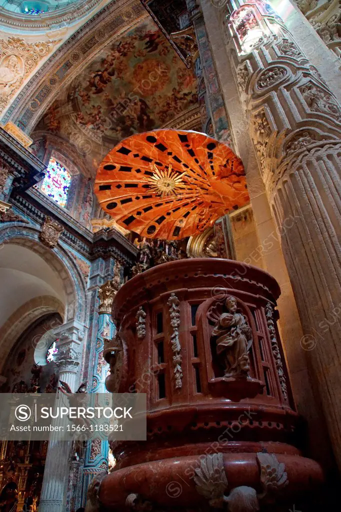 Sevilla Spain  Pulpit inside the Church of the Savior of the city of Seville
