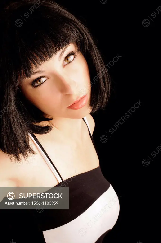 Beautiful young woman with bob hairstyle