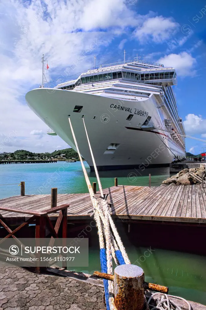 Carnival Cruise ship Liberty and other cruise ship at beautiful port in St John Antigua