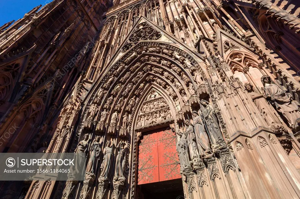 Left portal Tympanum ´Notre-Dame´ cathedral Strasbourg Alsace France