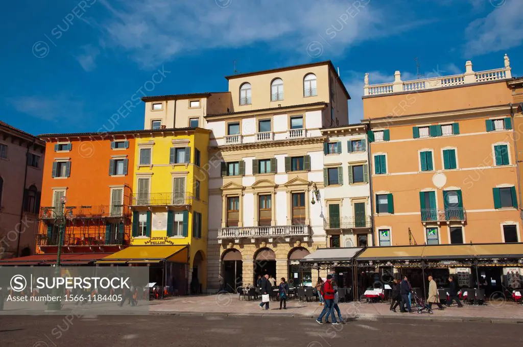 Piazza Bra square central Verona city the Veneto region northern Italy Europe