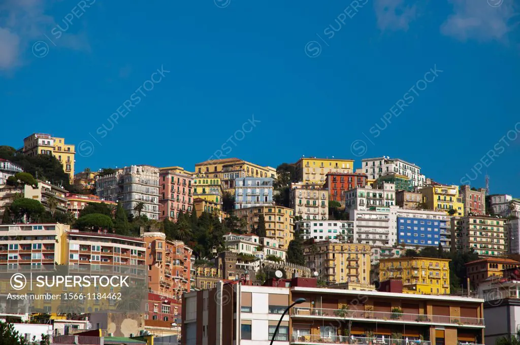 Houses on the hills Chiaia district Naples city La Campania region southern Italy Europe