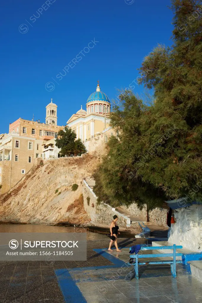 Greece, Cyclades islands, Syros island, Ermoupoli, Agios Nikolaos church