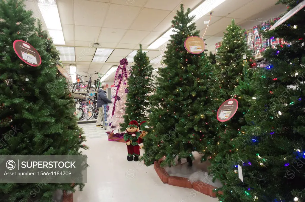 Seasonal Christmas display in a KMart store in New York Because of Hurricane Sandy many retailers feel that they will not be able to get enough season...