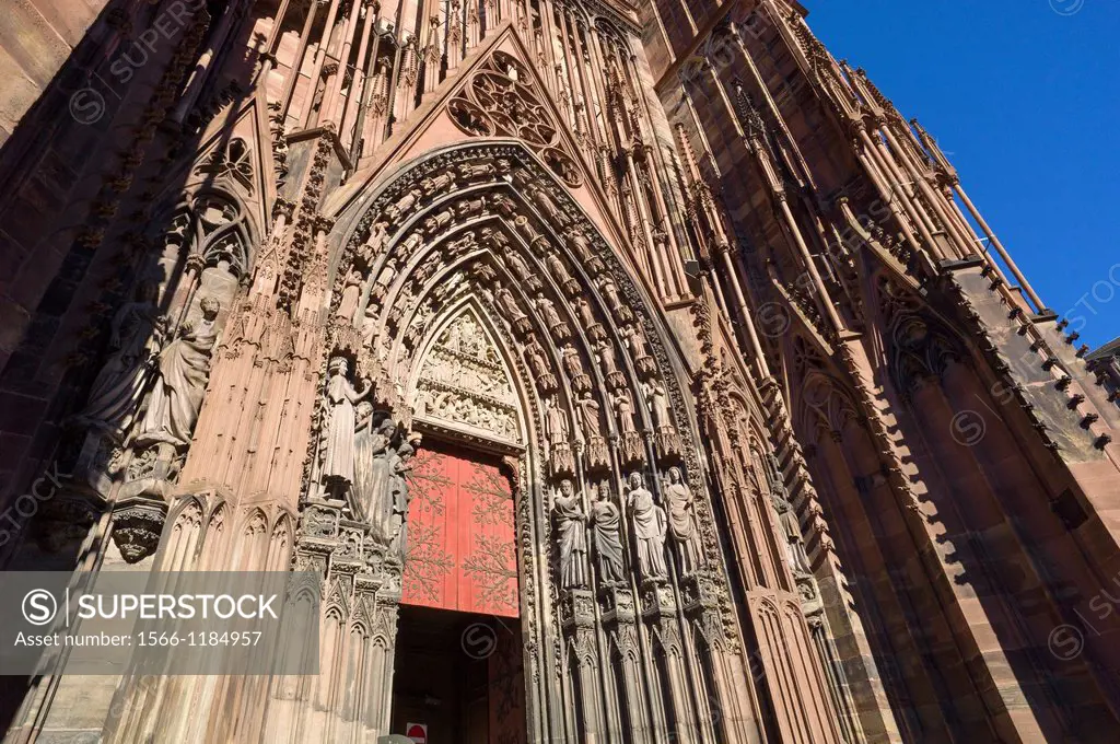 Right portal Tympanum ´Notre-Dame´ cathedral Strasbourg Alsace France