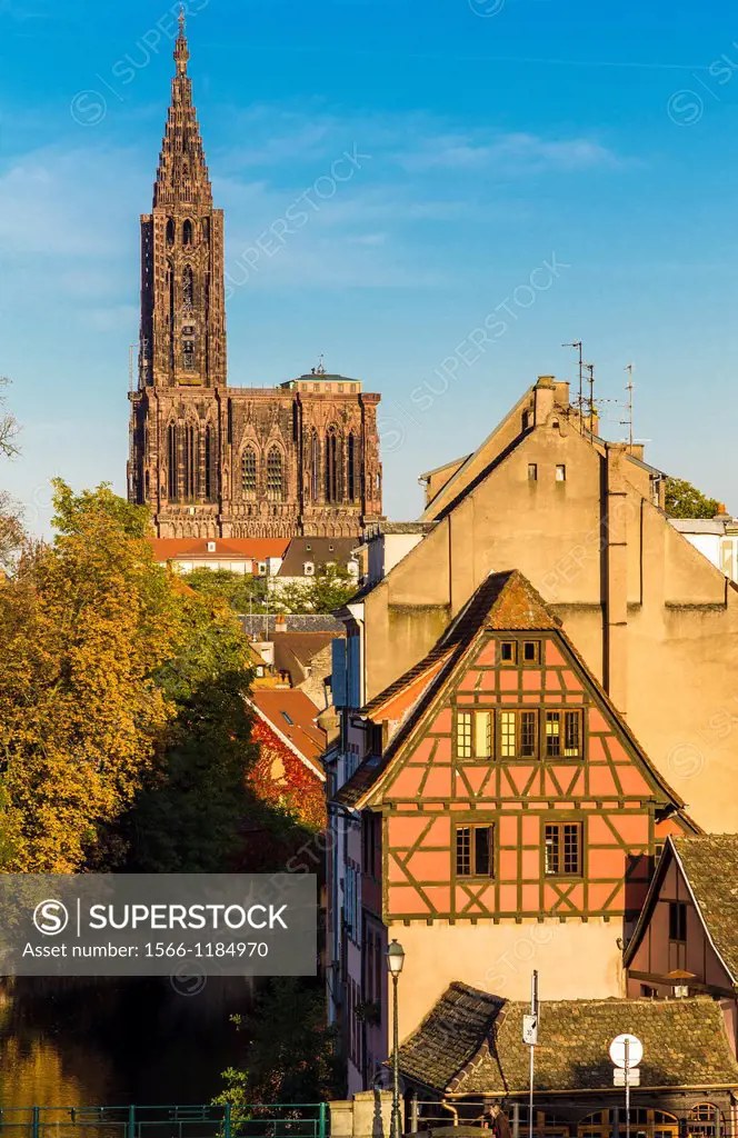 Houses cathedral Strasbourg Alsace France