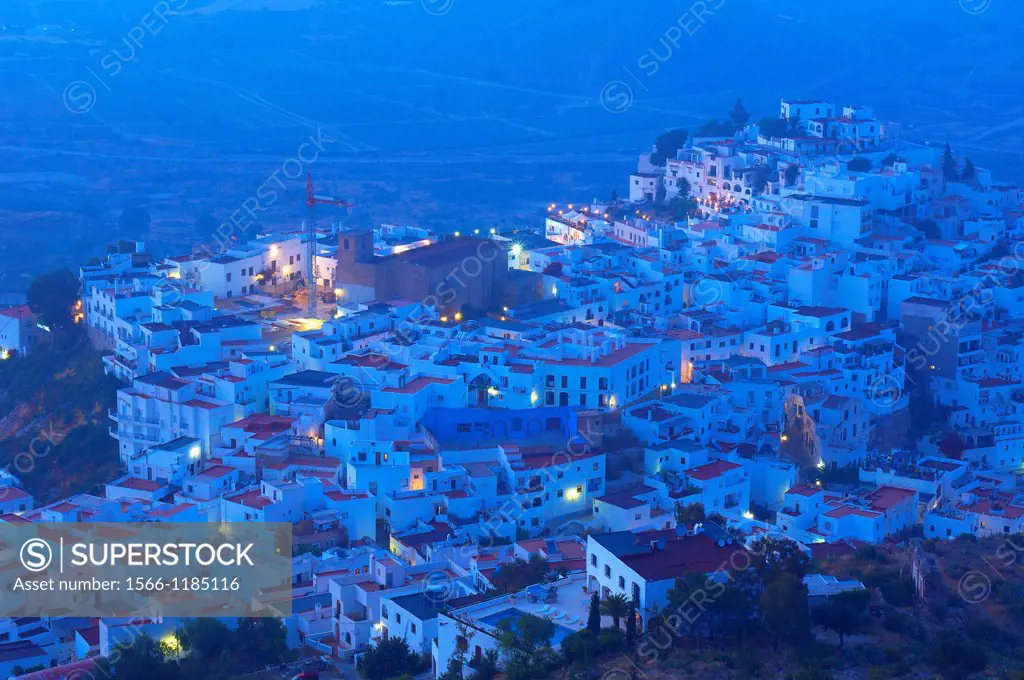 Mojacar, Old town at Dusk, Almeria province, Andalusia, Spain