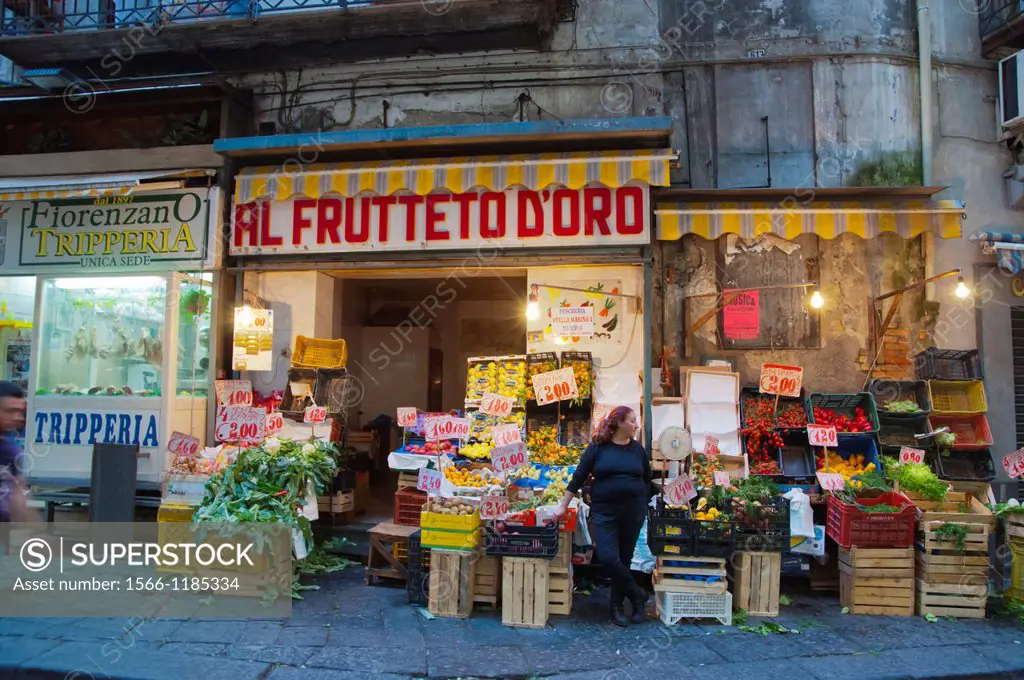 La Pignasecca street market Quartieri Spagnoli district central Naples city La Campania region southern Italy Europe