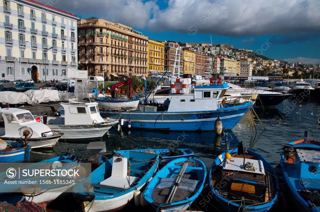 Molo di Mergellina port Mergellina district Naples city La Campania region southern Italy Europe