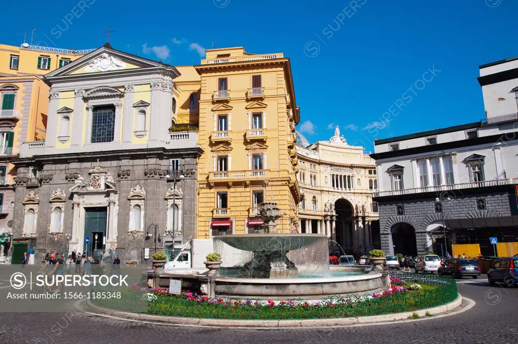 Piazza Trieste e Trento square Santa Lucia district central Naples city La Campania region southern Italy Europe