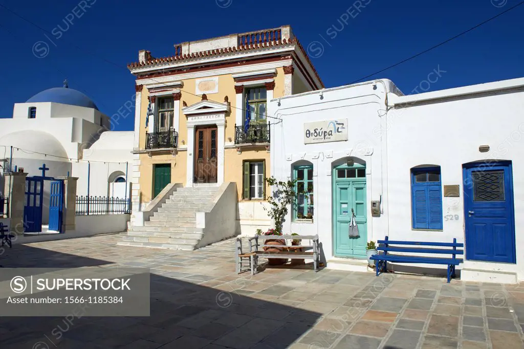 Greece, Cyclades Islands, Serifos island, Hora the capital city, town hall