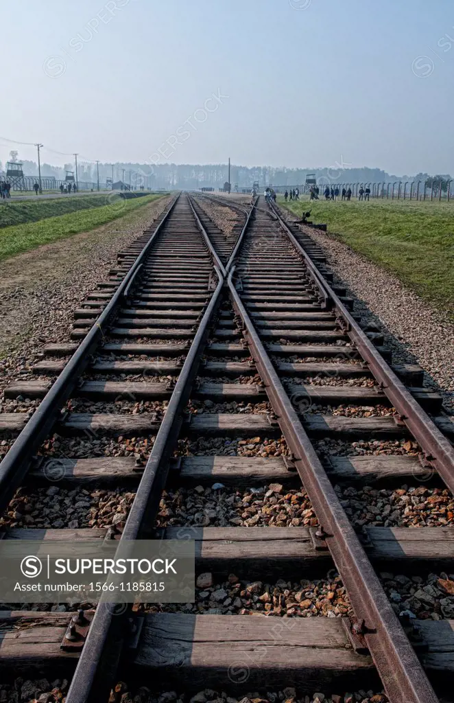 Birkenau Exterminating Camp tracks last train ride for prisoners Auschwitz Oswiecim Poland