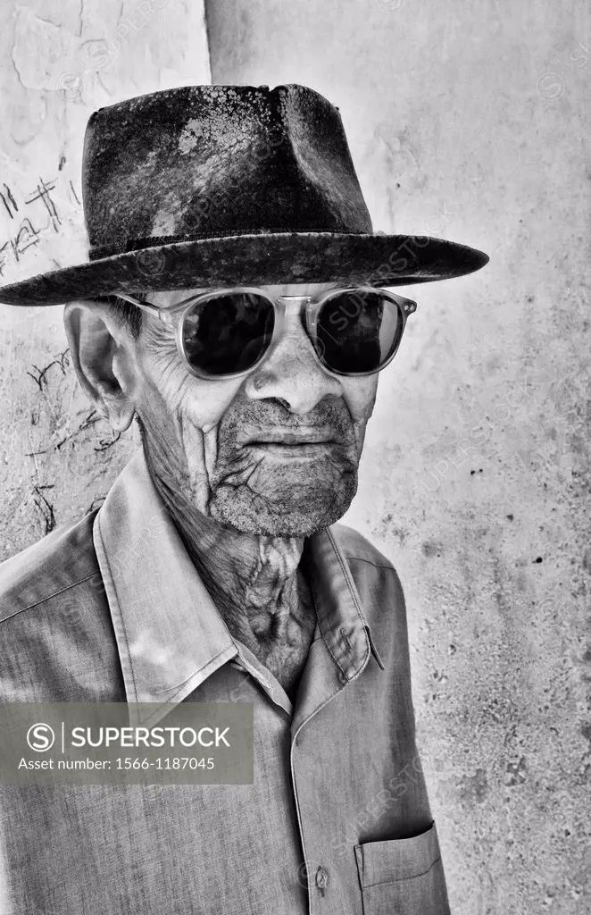 Portrait of local colorful man in Trinidad Cuba