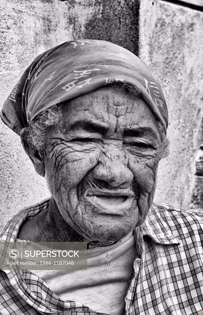 Portrait of older local woman in Santa Clara Cuba