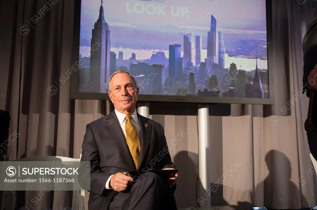 New York Mayor Michael Bloomberg at the groundbreaking ceremony for the long anticipated and controversial Hudson Yards project on the West Side of Ma...