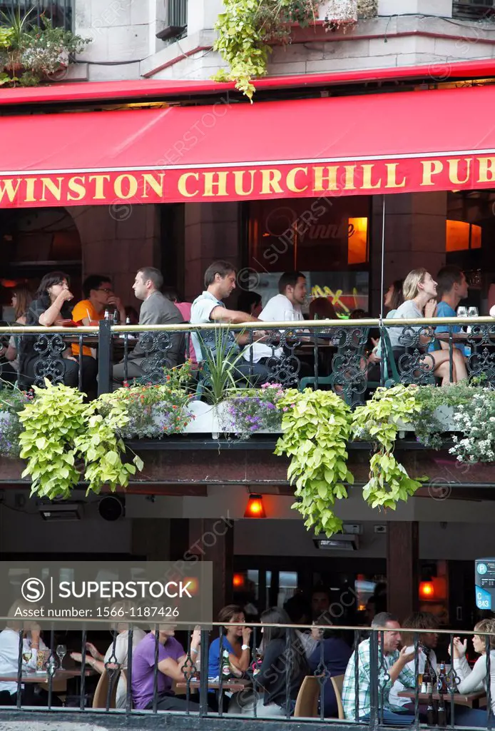 Canada, Quebec, Montreal, Crescent Street, Winston Churchill Pub,