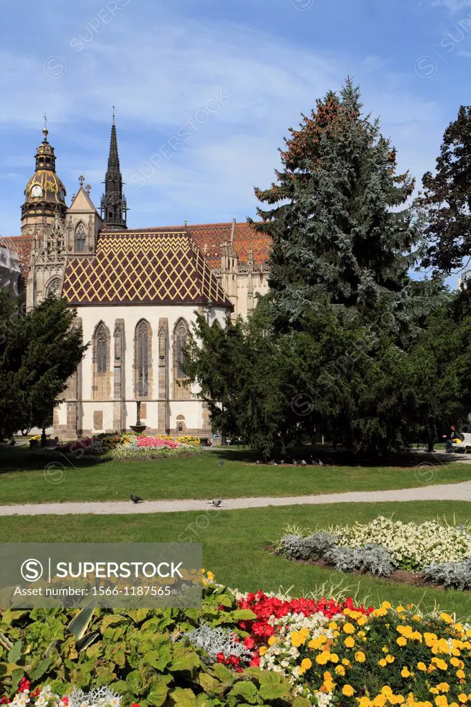 Slovakia, Kosice, Main Square, St Michael´s Chapel, park,