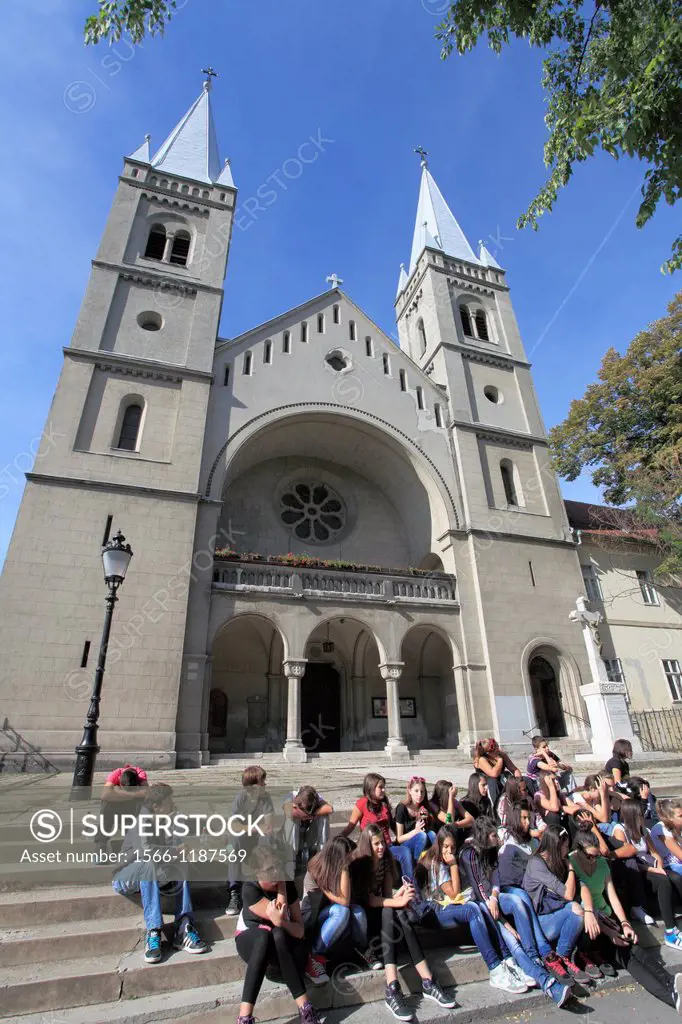 Serbia, Vojvodina, Subotica, Franciscan Church, people,