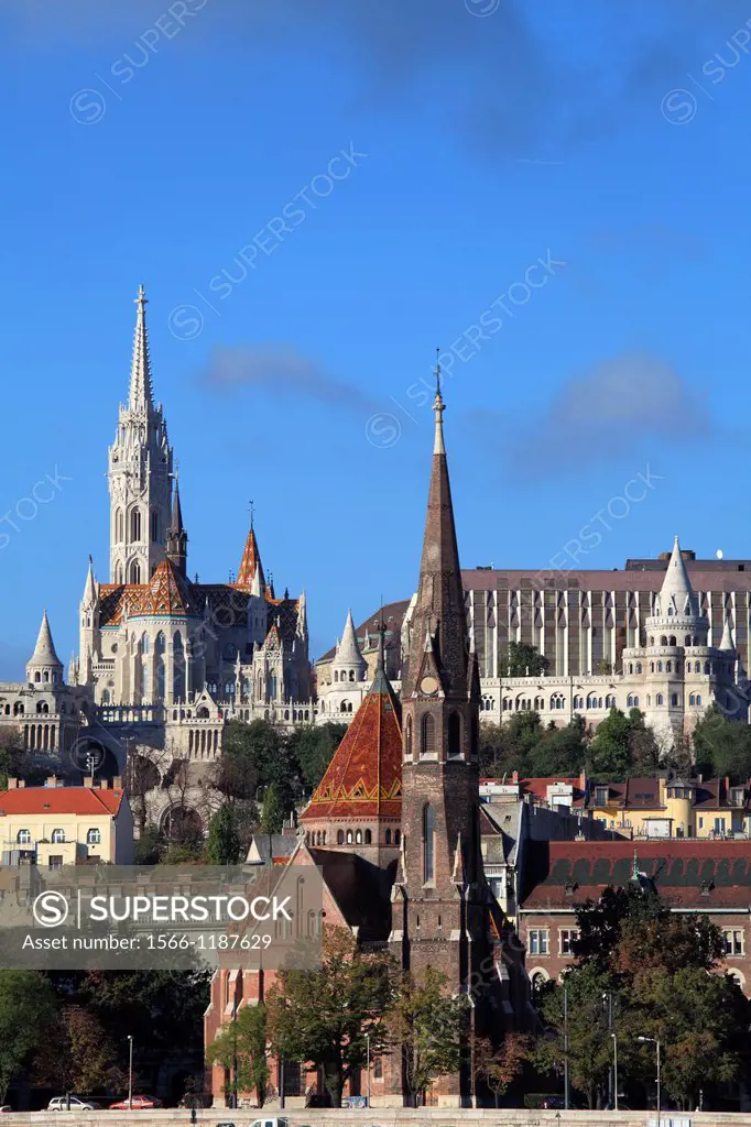 Hungary, Budapest, Buda, skyline, Castle district,