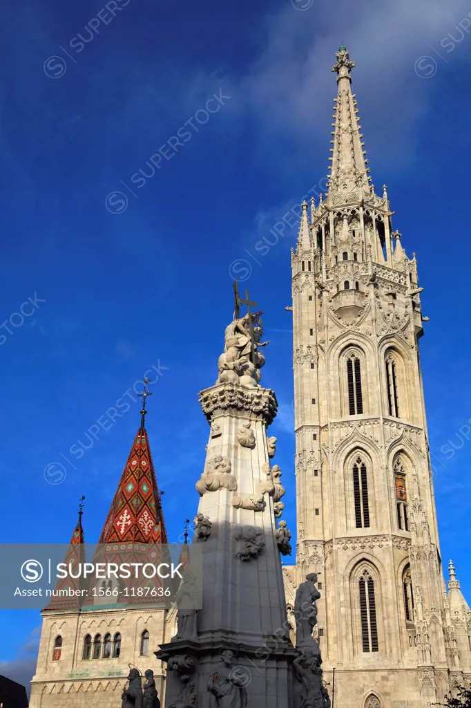 Hungary, Budapest, Matthias Church, Holy Trinity Column,