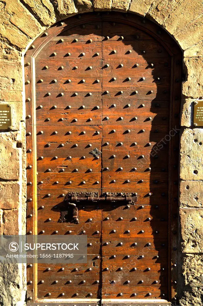 Florence Italy  Door inside the Ponte Vecchio in Florence