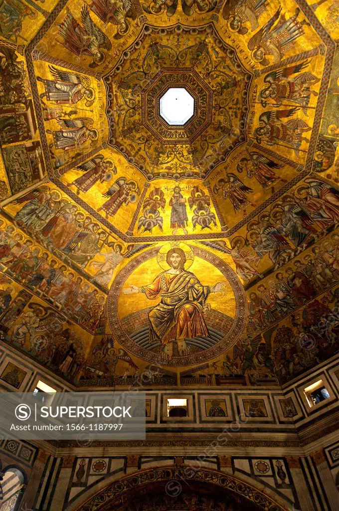 Florence Italy  Dome of the Baptistery of St  John in the historical city of Florence