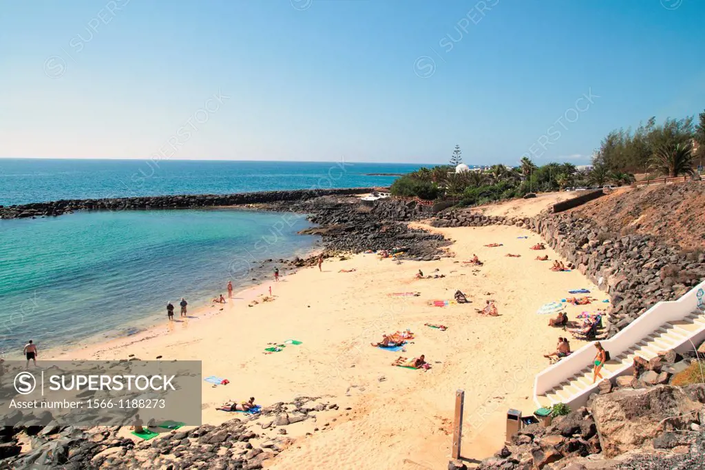 Beach, Costa Teguise, Lanzarote, Canary Islands, Spain