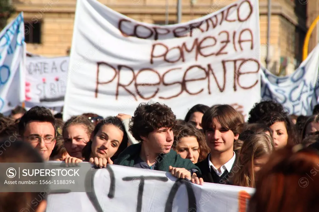 14 Nov 2012 Anti Austerity Protest in Rome Italy