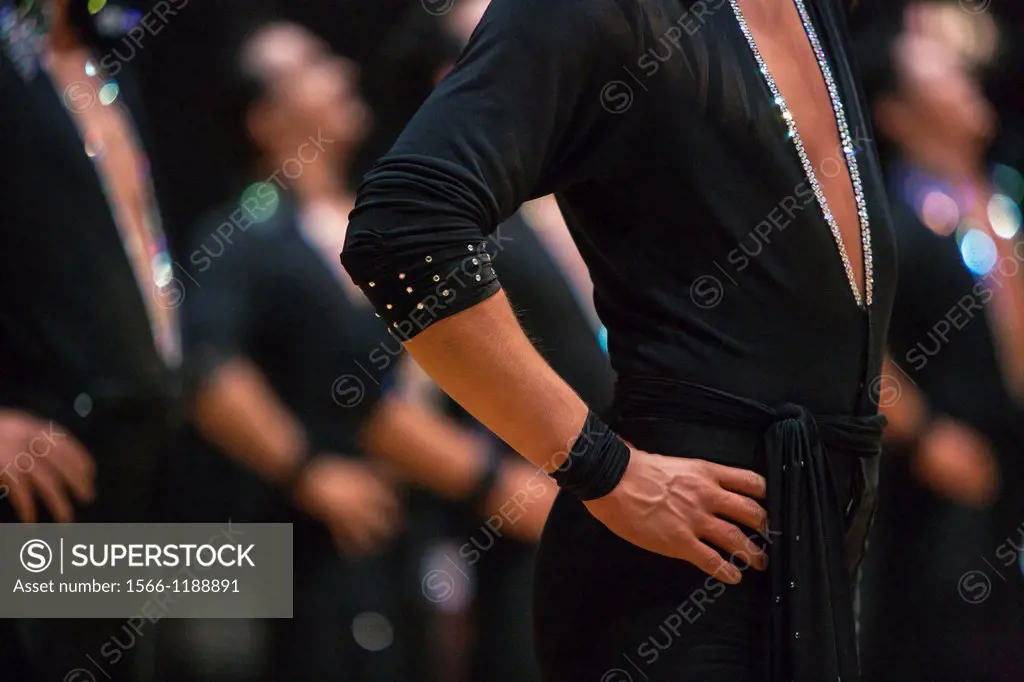 Close up of a male dancer at a dancing competition, Germany, Europe