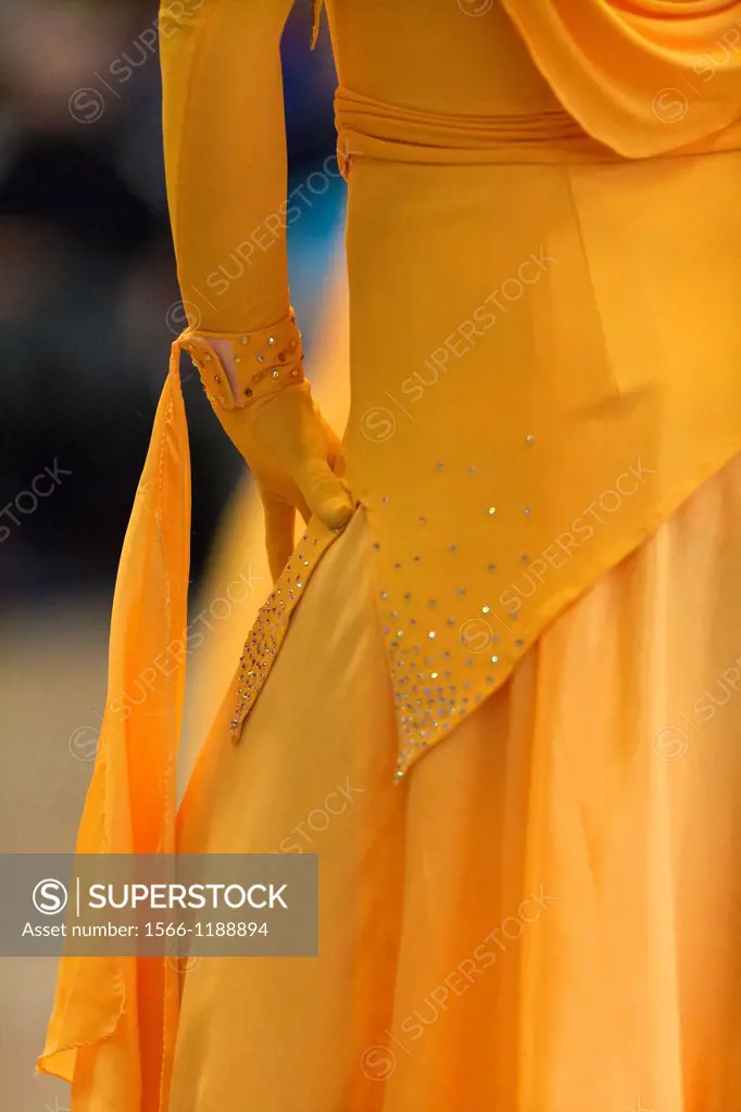Close up of a female dancer at a dancing competition, Germany, Europe