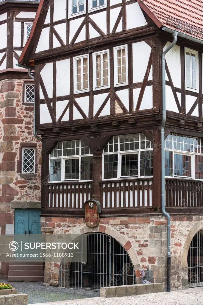 Close up of a timbered house in Ziegenhain, Hesse, Germany, Europe