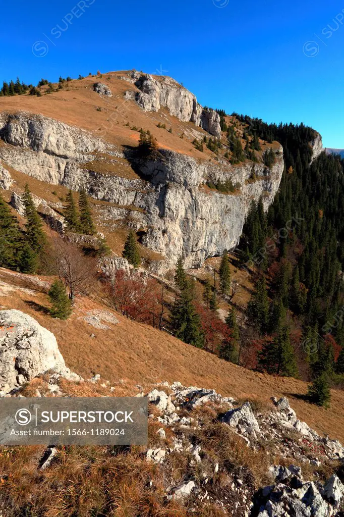 The limestone cliffs on the south face of Tlsta, NP Velka Fatra, Slovakia