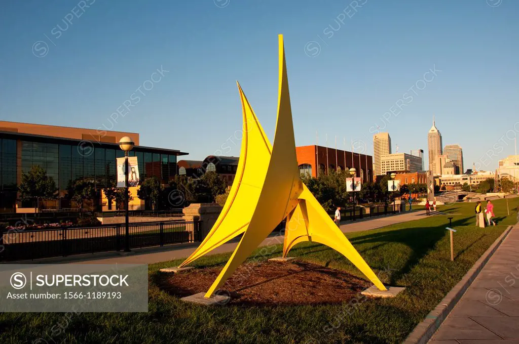 USA, Indiana, Indianapolis, public outdoor sculptures in downtown area