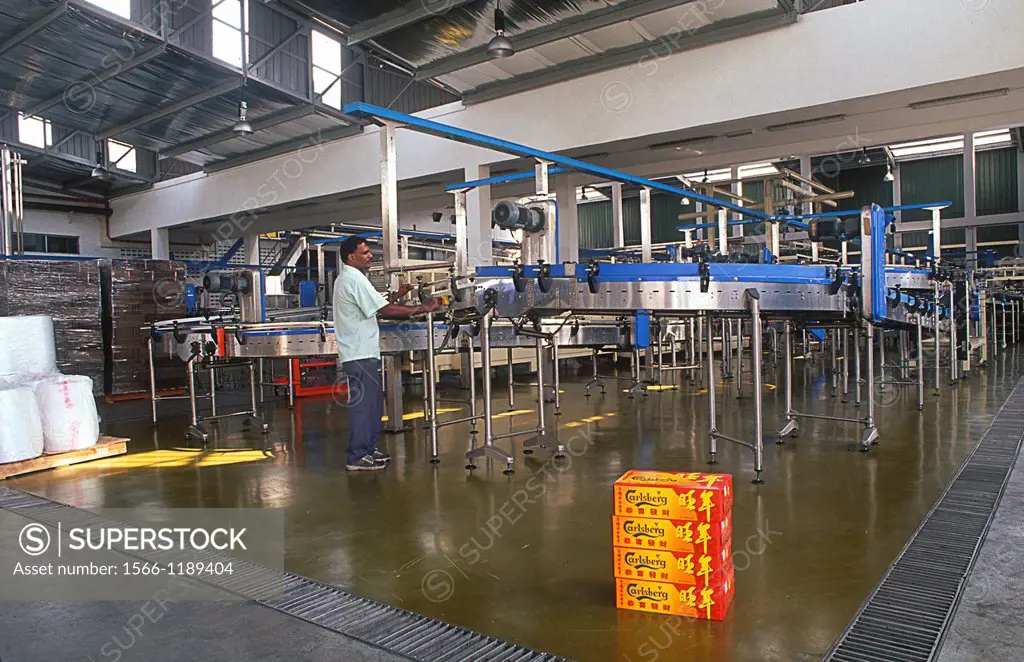Malaysia Kuala Lumpur Modern Industry robot aided warehouse Carlsberg Brewery automated