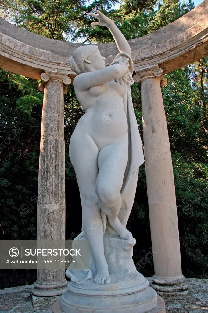 ´ Susanna al bany (Susana in the bath) ´, sculpture by Théophile Barrau. Joan Maragall Gardens, Barcelona, Catalonia, Spain