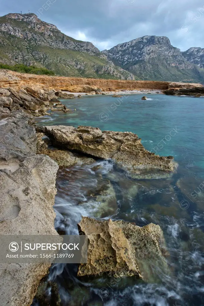 Es Calo, coast of Colonia de Sant Pere Bahia de Alcudia Peninsula Llevant Arta Mallorca Balearic Islands Spain