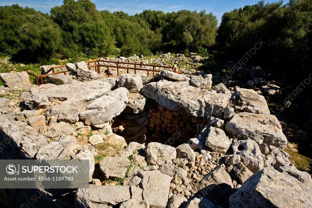 Archaeological Site roofing Talaiot Hospitalet Vell 1000-900 BC Balearic Islands Mallorca Spain