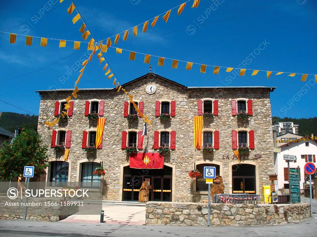 Town hall, Les Angles, Languedoc-Roussillon, Eastern Pyrenees, France.