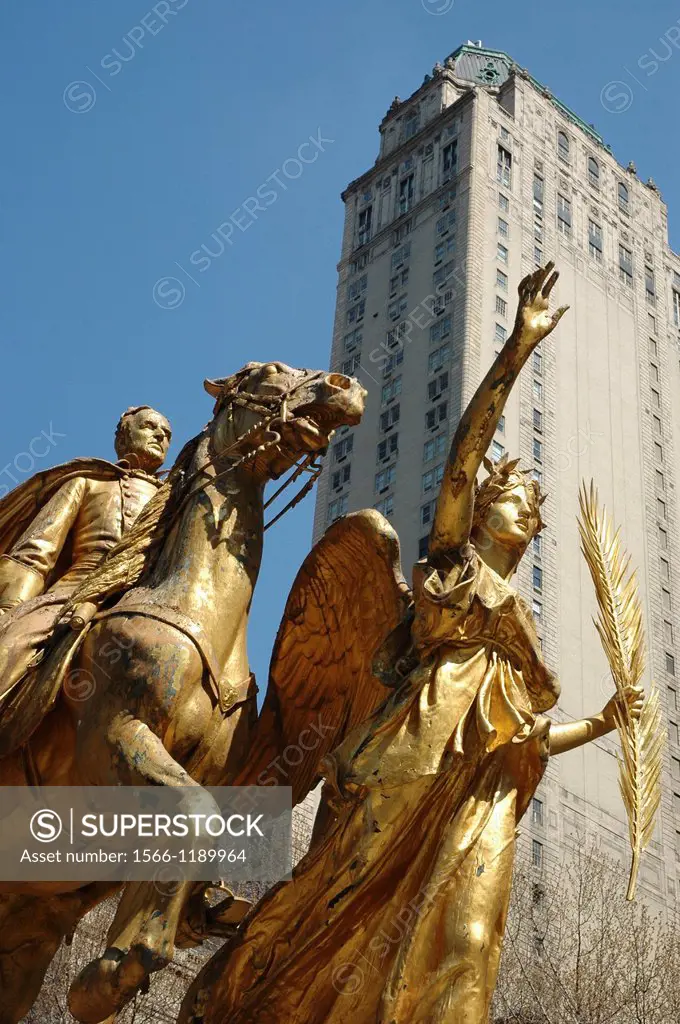 New York City, Grand Army Plaza, Augustus Saint-Gaudens´ General Sherman monument, Manhattan