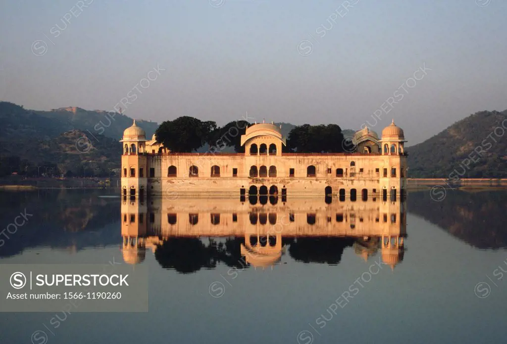 Jal mahal, the former summer palace of the maharajah of Jaipur  Rajasthan, India