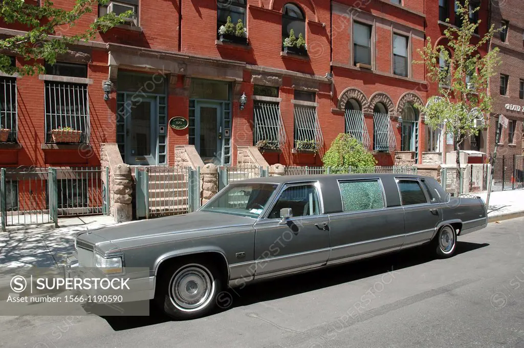 New York City, old Limousine in Morningside Heights, Uptown Manhattan