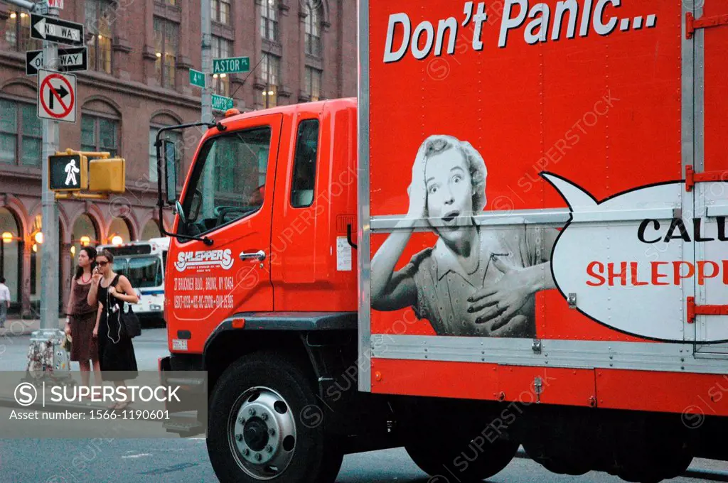 New York City, funny ad on a truck, Manhattan